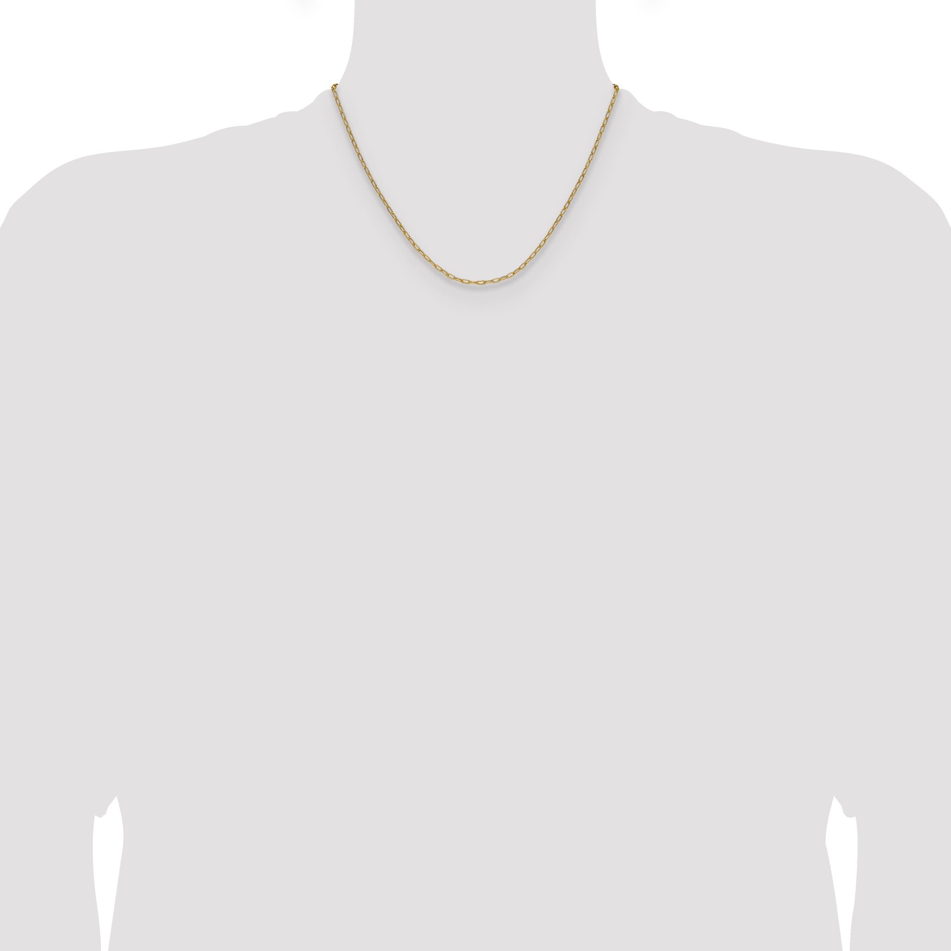 14k 2.2mm Semi-Solid Beveled Paperclip Chain