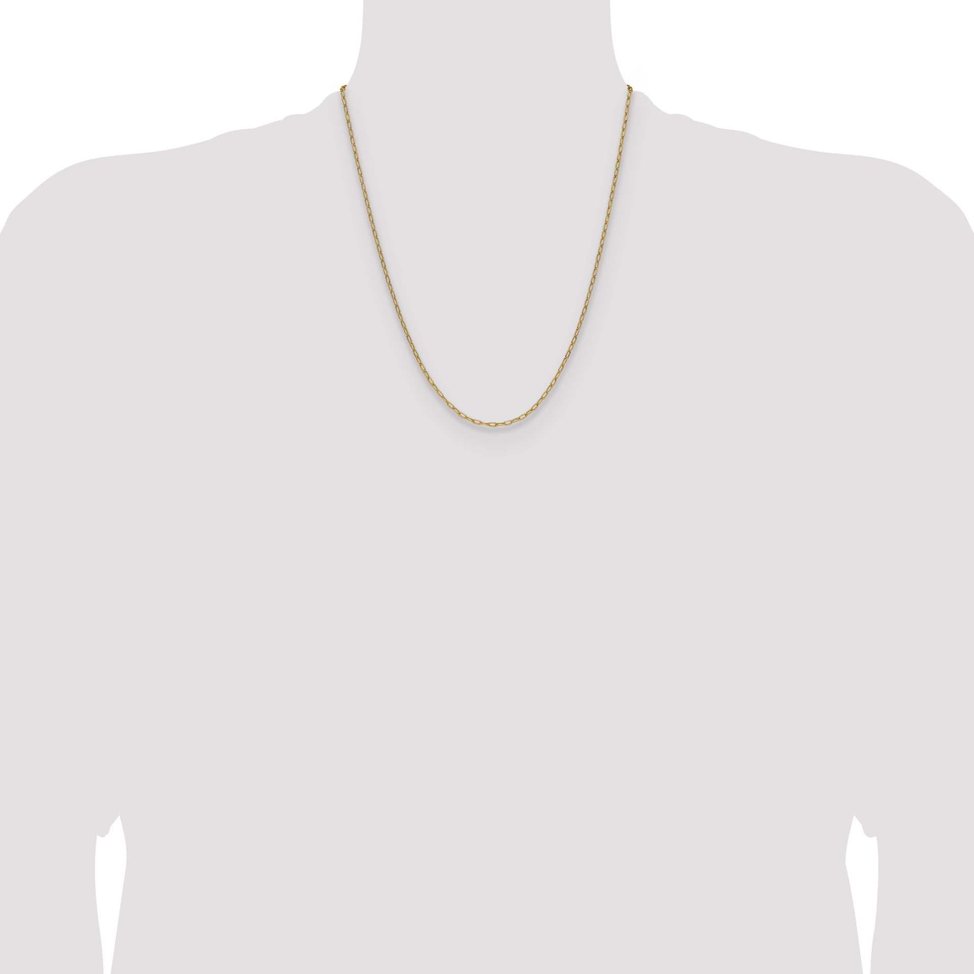 14k 2.2mm Semi-Solid Beveled Paperclip Chain