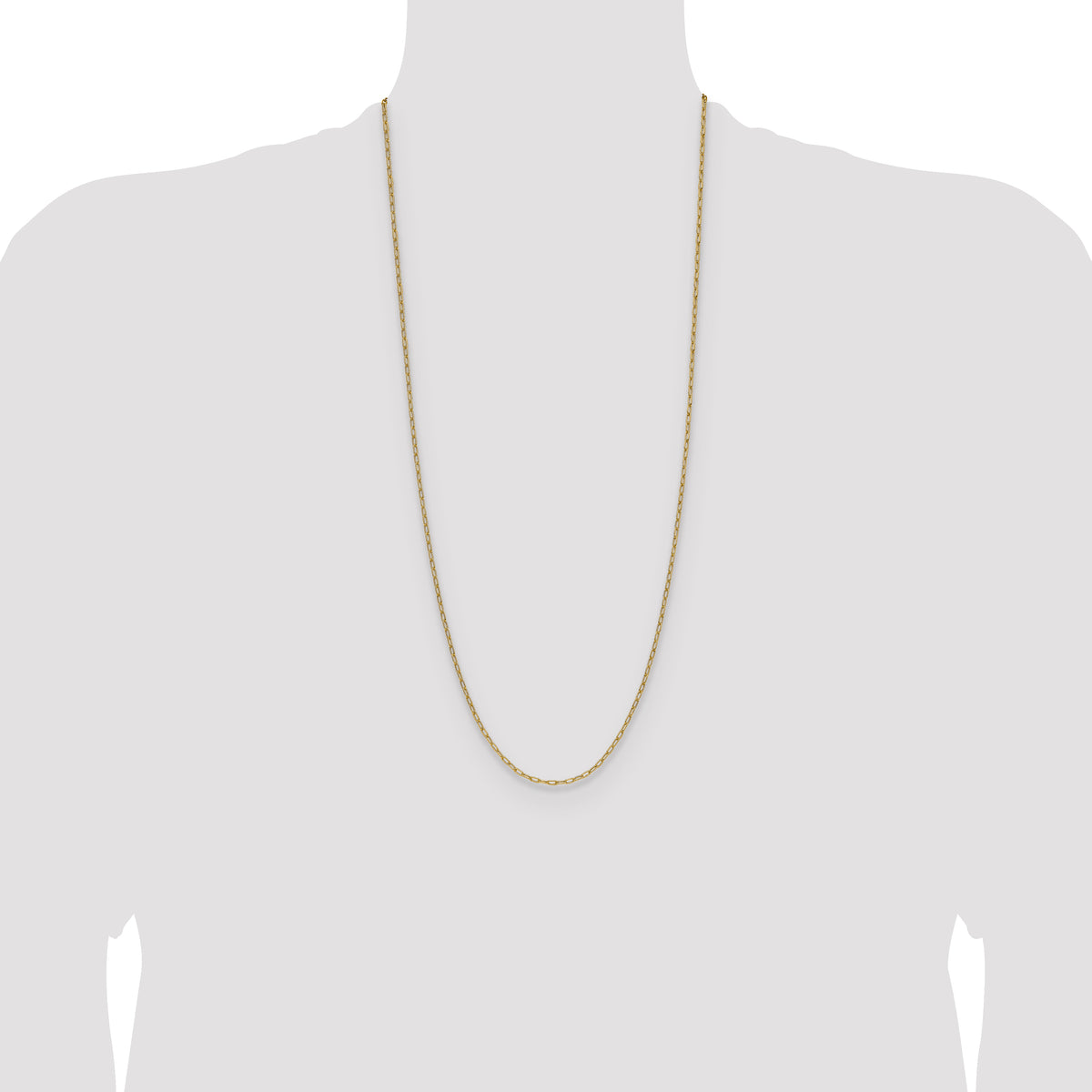 14k 2.2mm Semi-Solid Beveled Paperclip Chain