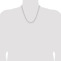 14k White Gold 2.2mm Semi-Solid Beveled Paperclip Chain