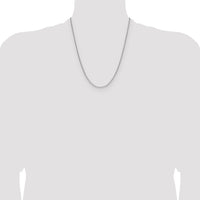 14k White Gold 2.2mm Semi-Solid Beveled Paperclip Chain