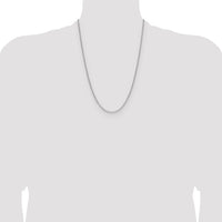 14k White Gold 2.2mm Semi-Solid Beveled Paperclip Chain