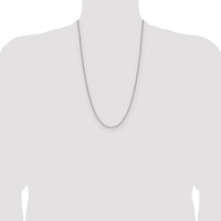 14k White Gold 2.2mm Semi-Solid Beveled Paperclip Chain