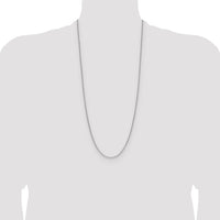 14k White Gold 2.2mm Semi-Solid Beveled Paperclip Chain