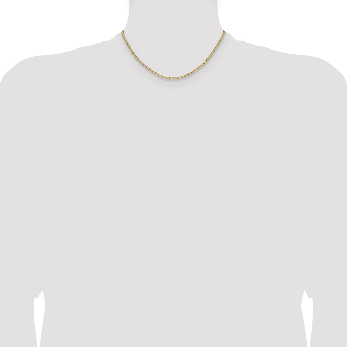 14k 3.0mm Semi-Solid Beveled Paperclip Chain