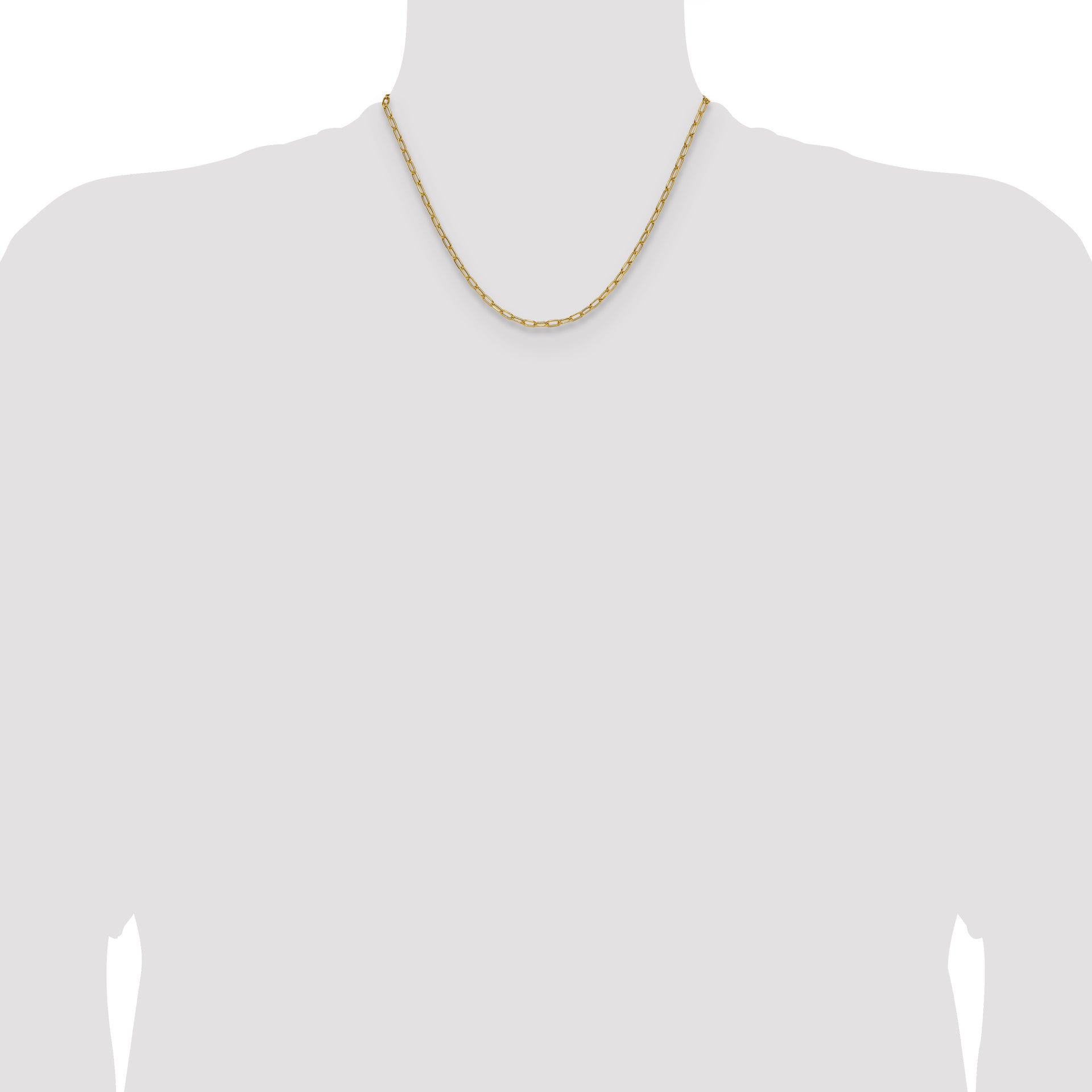 14k 3.0mm Semi-Solid Beveled Paperclip Chain