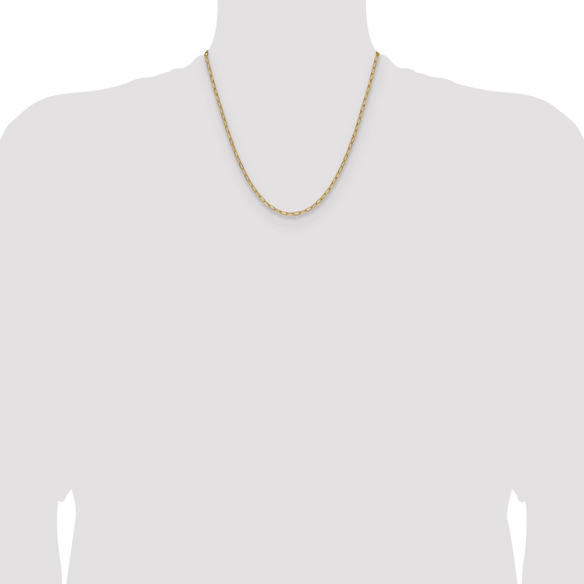 14k 3.0mm Semi-Solid Beveled Paperclip Chain