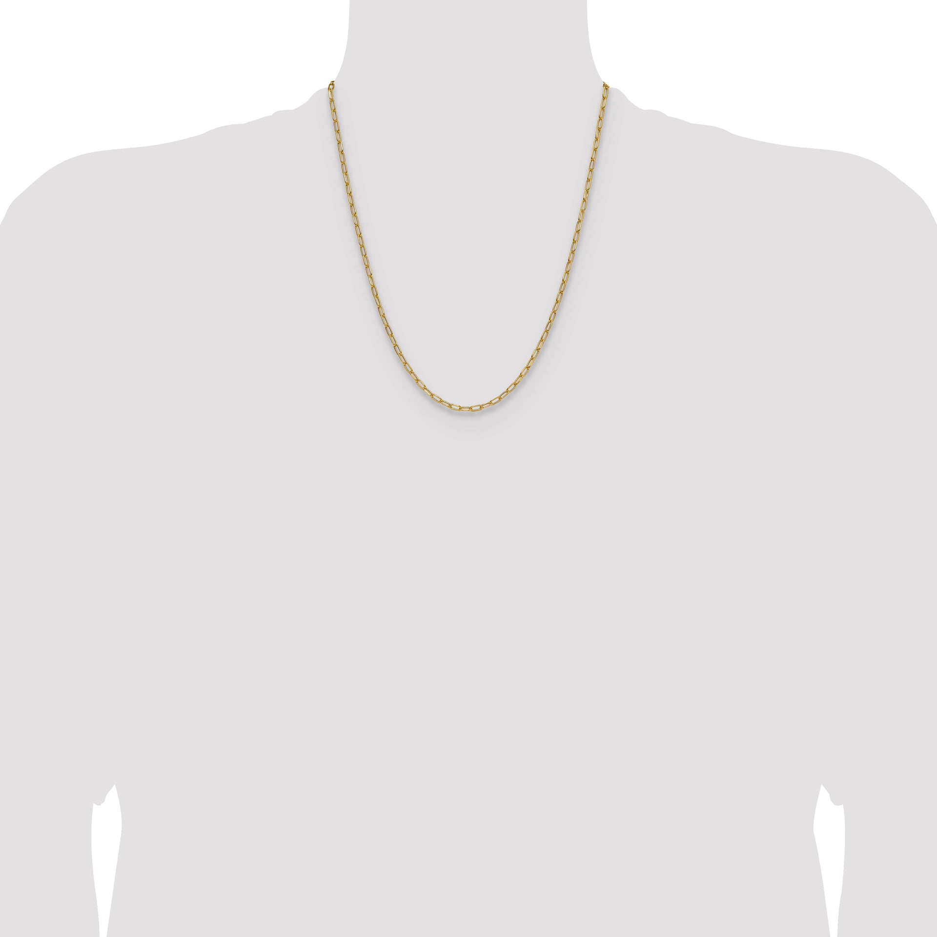14k 3.0mm Semi-Solid Beveled Paperclip Chain