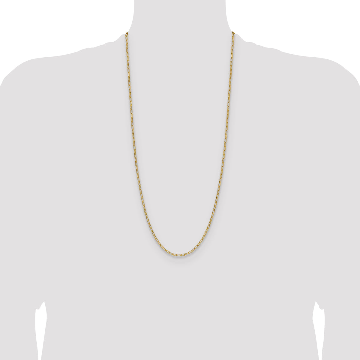 14k 3.0mm Semi-Solid Beveled Paperclip Chain