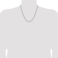 14k White Gold 3.0mm Semi-Solid Beveled Paperclip Chain