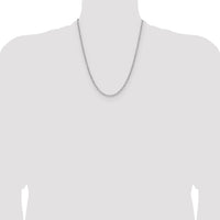 14k White Gold 3.0mm Semi-Solid Beveled Paperclip Chain
