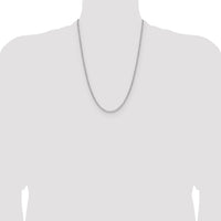 14k White Gold 3.0mm Semi-Solid Beveled Paperclip Chain
