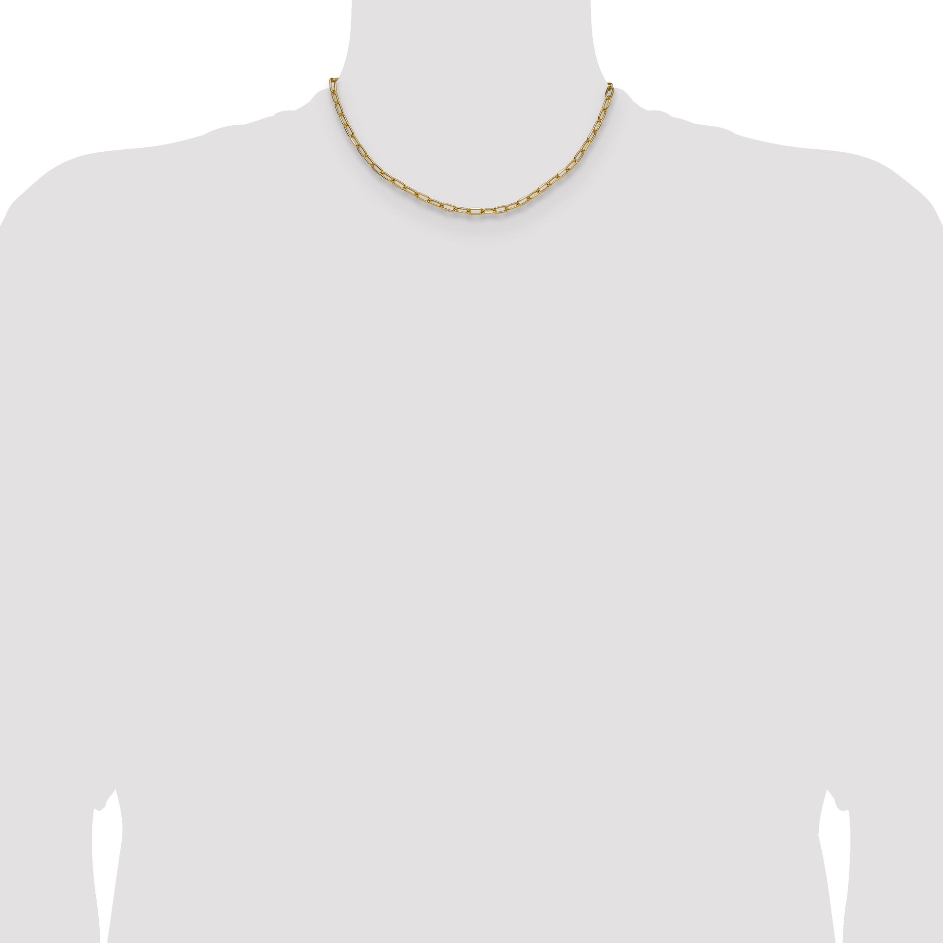 14k 3.7mm Semi-Solid Beveled Paperclip Chain