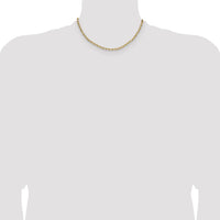 14k 3.7mm Semi-Solid Beveled Paperclip Chain