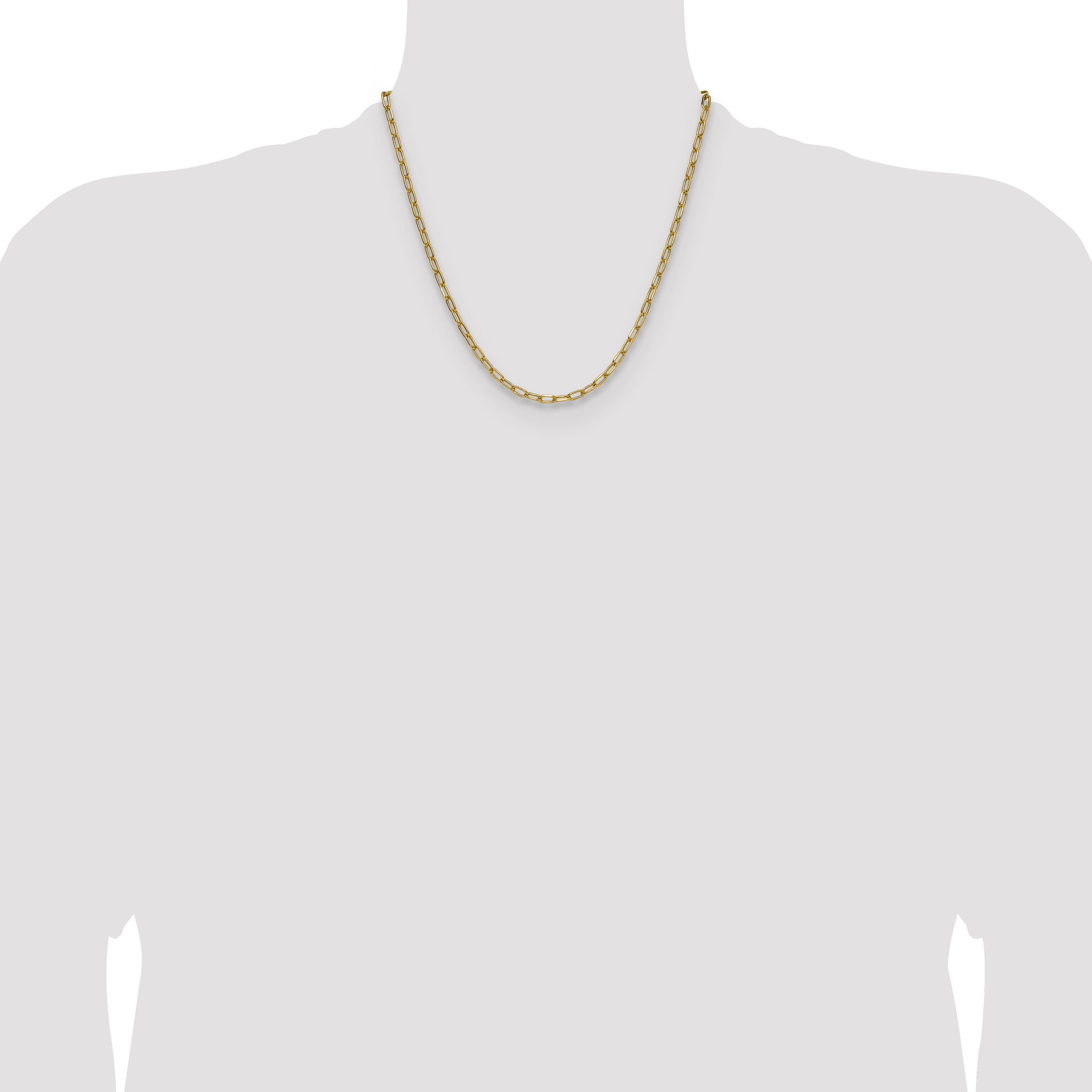 14k 3.7mm Semi-Solid Beveled Paperclip Chain