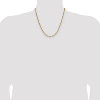14k 3.7mm Semi-Solid Beveled Paperclip Chain