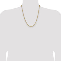 14k 3.7mm Semi-Solid Beveled Paperclip Chain