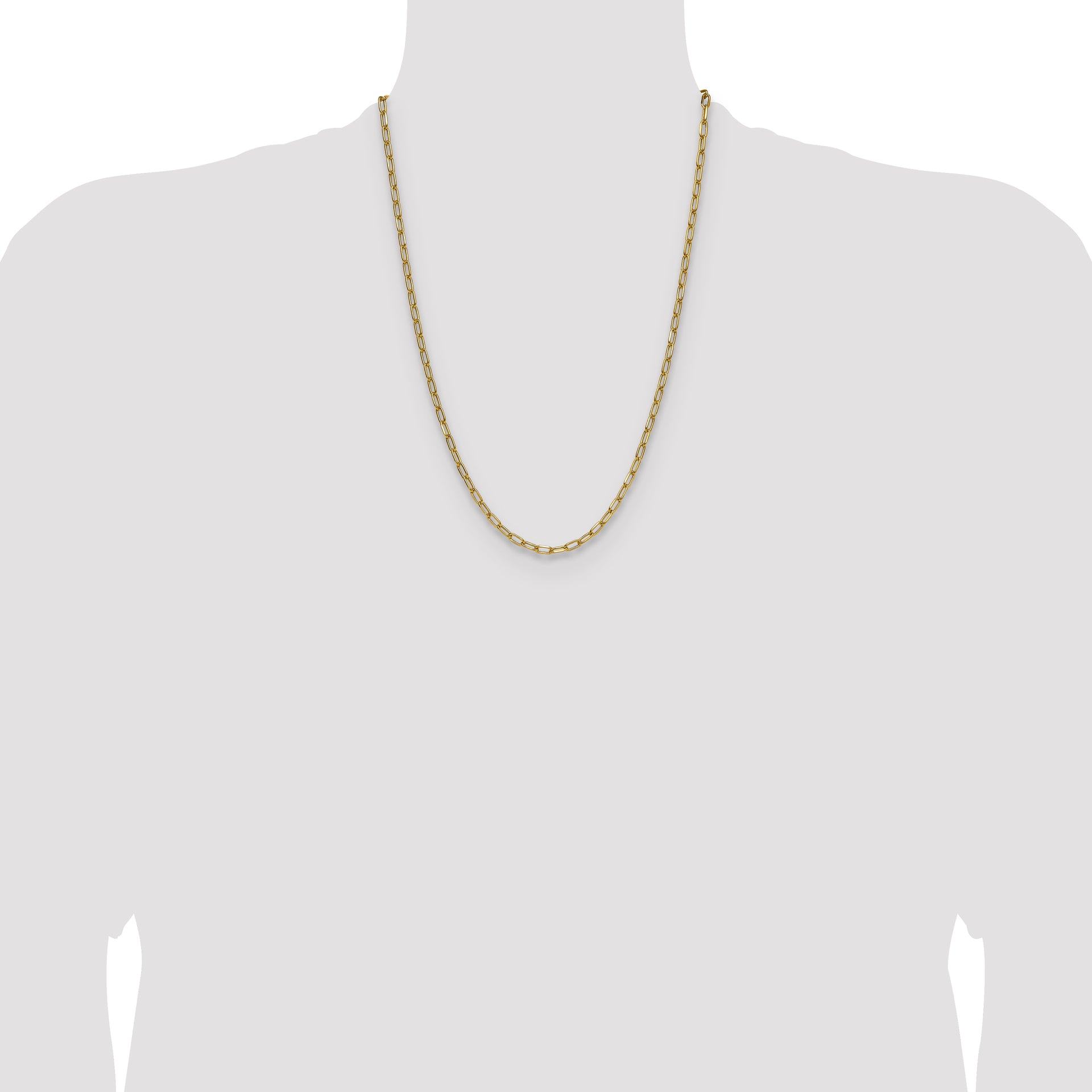 14k 3.7mm Semi-Solid Beveled Paperclip Chain