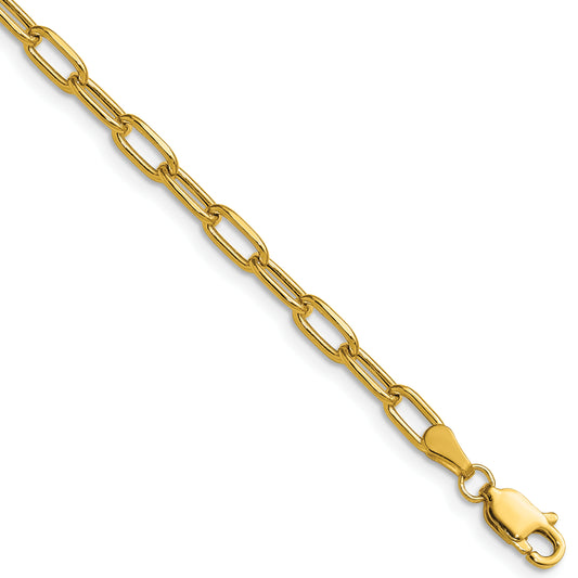 14k 3.7mm Semi-Solid Beveled Paperclip Chain