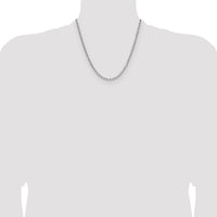 14k White Gold 3.7mm Semi-Solid Beveled Paperclip Chain