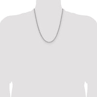 14k White Gold 3.7mm Semi-Solid Beveled Paperclip Chain