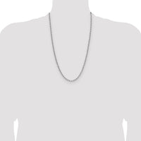 14k White Gold 3.7mm Semi-Solid Beveled Paperclip Chain