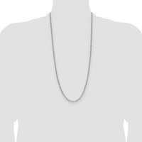 14k White Gold 3.7mm Semi-Solid Beveled Paperclip Chain