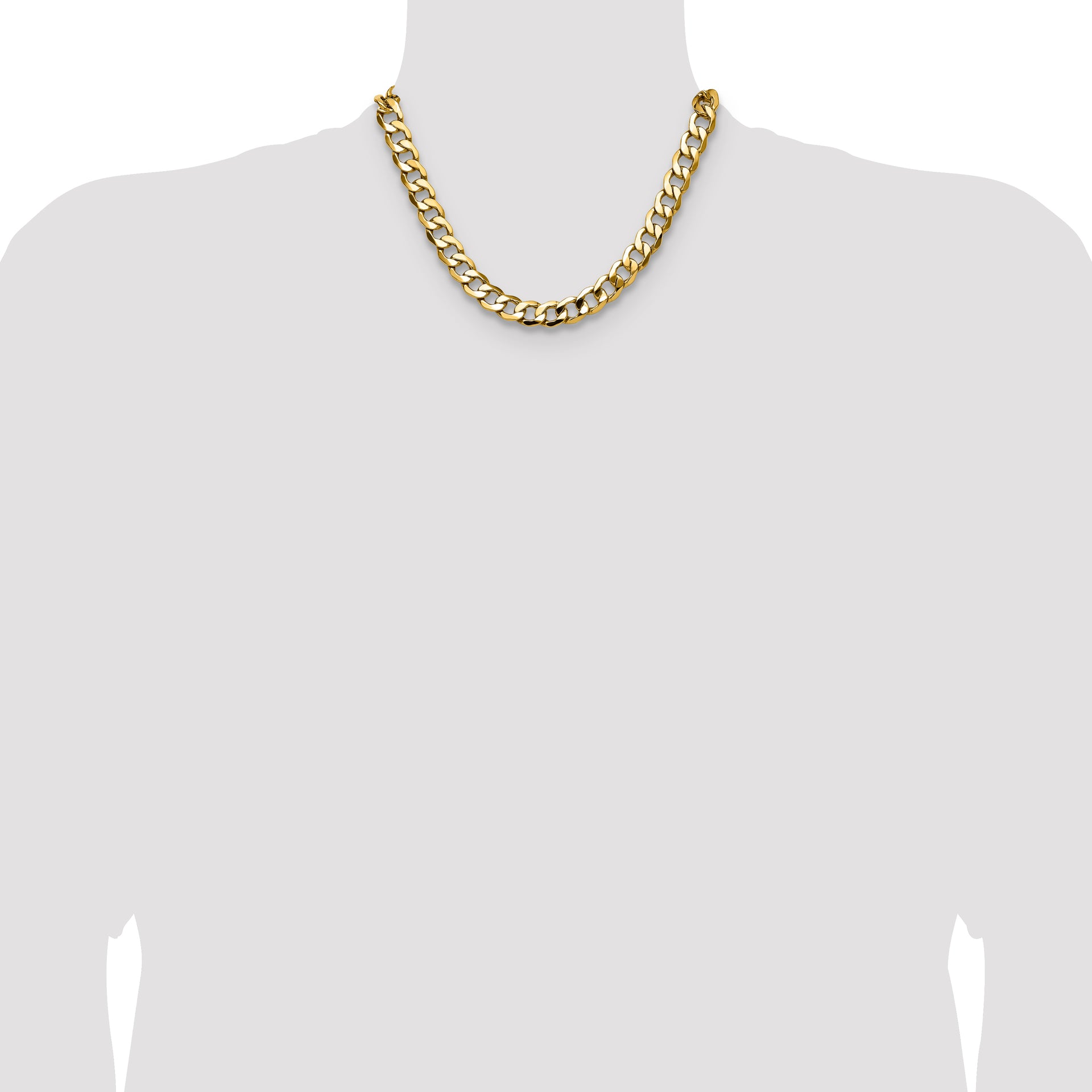 14k 11.3mm Semi-Solid Curb Chain