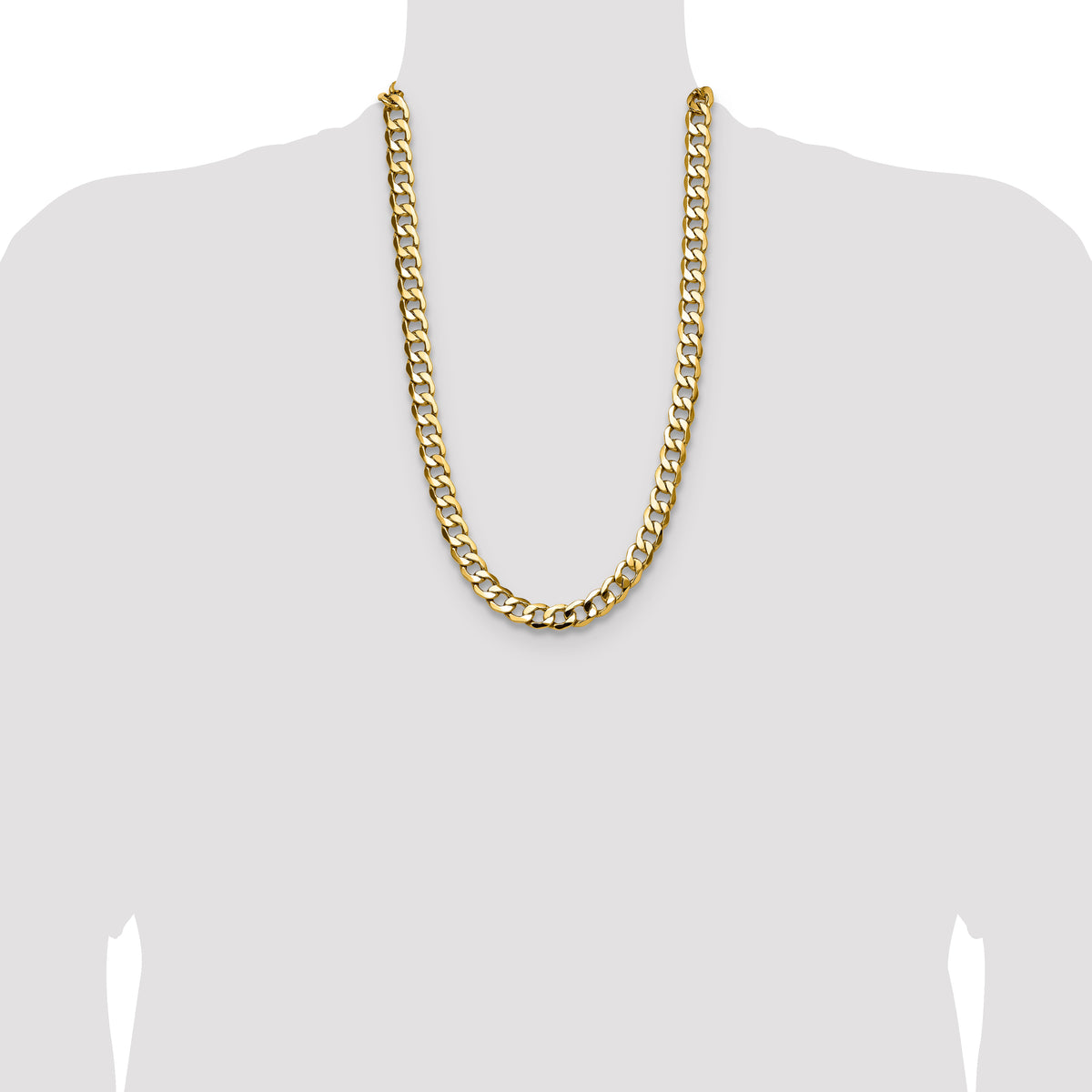 14k 11.3mm Semi-Solid Curb Chain
