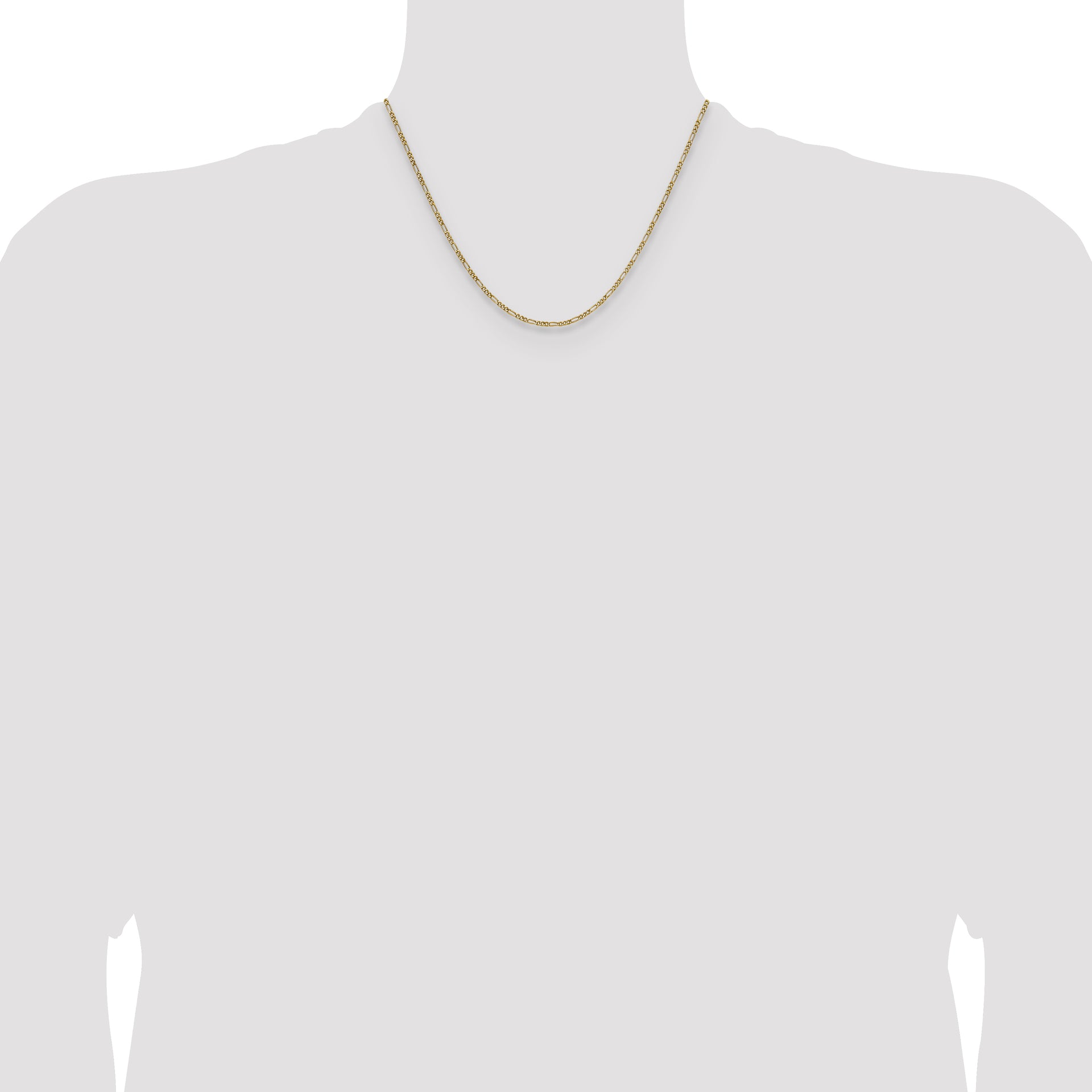 14k 1.9mm Semi-Solid Figaro Chain