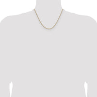 14k 1.9mm Semi-Solid Figaro Chain