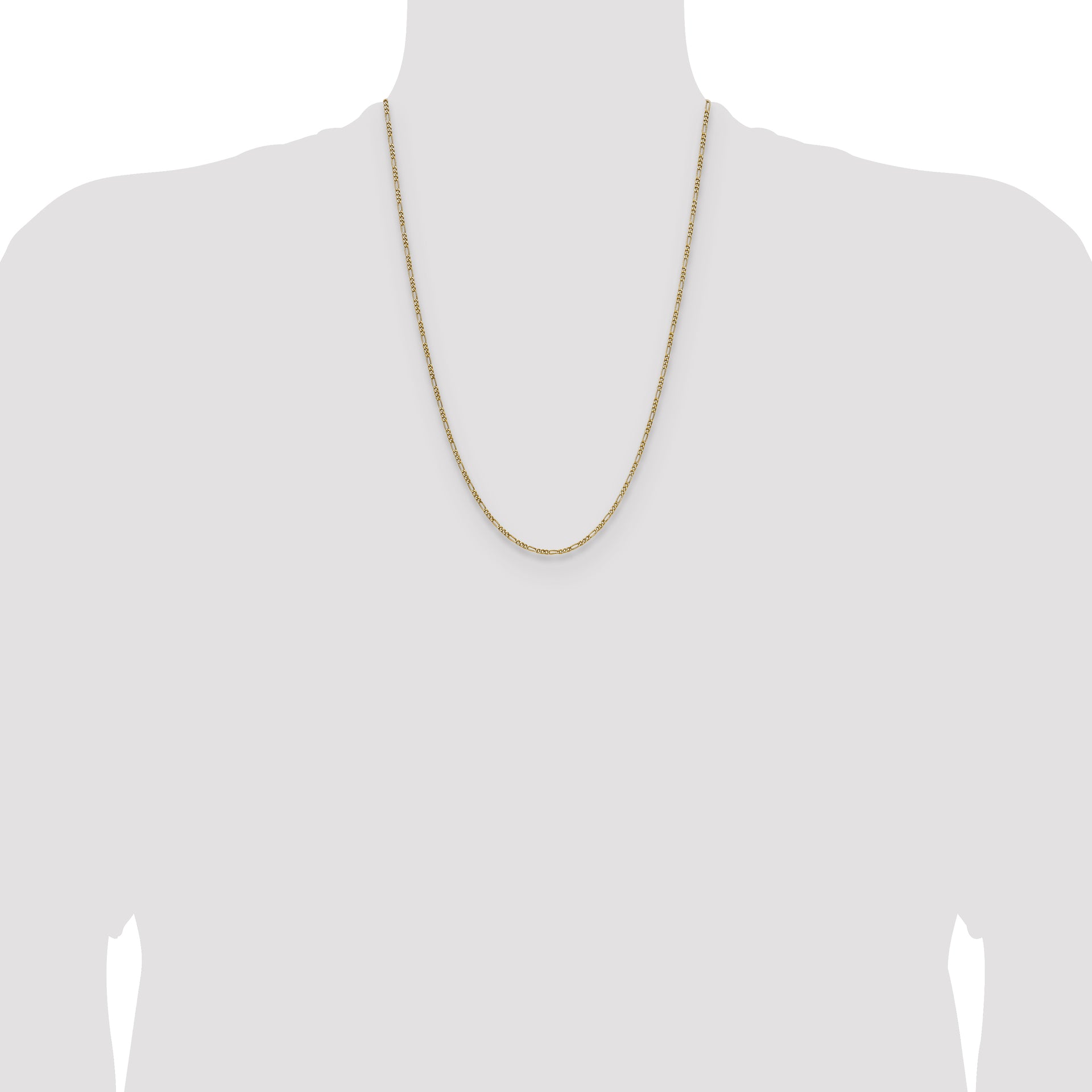 14k 1.9mm Semi-Solid Figaro Chain