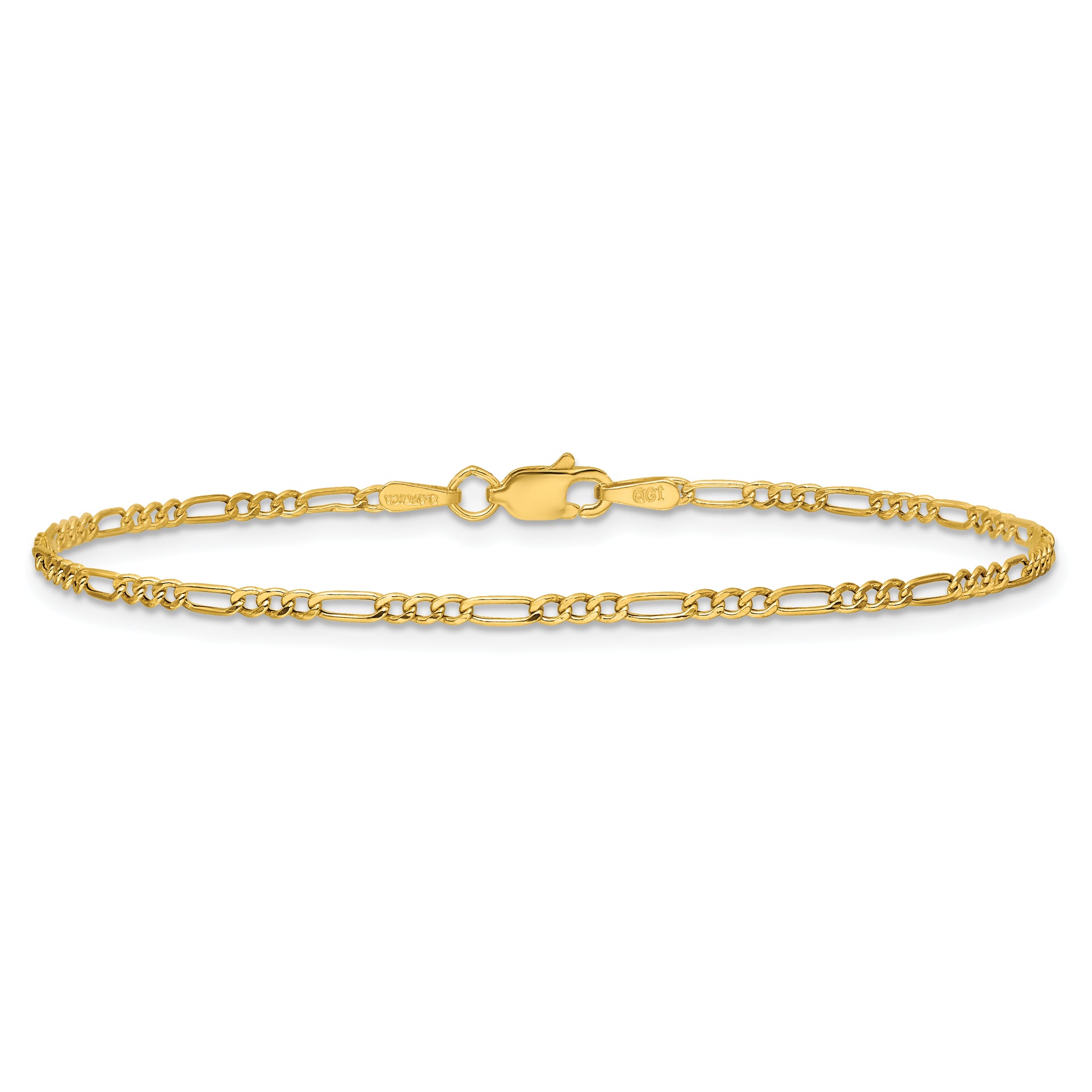 14k 1.9mm Semi-Solid Figaro Chain