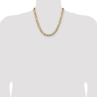 14k 9.4mm Semi-Solid Figaro Chain