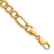 14k 9.4mm Semi-Solid Figaro Chain