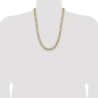 14k 9.4mm Semi-Solid Figaro Chain