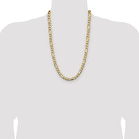 14k 9.4mm Semi-Solid Figaro Chain