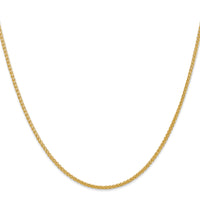 14k 2mm Semi-Solid Wheat Chain