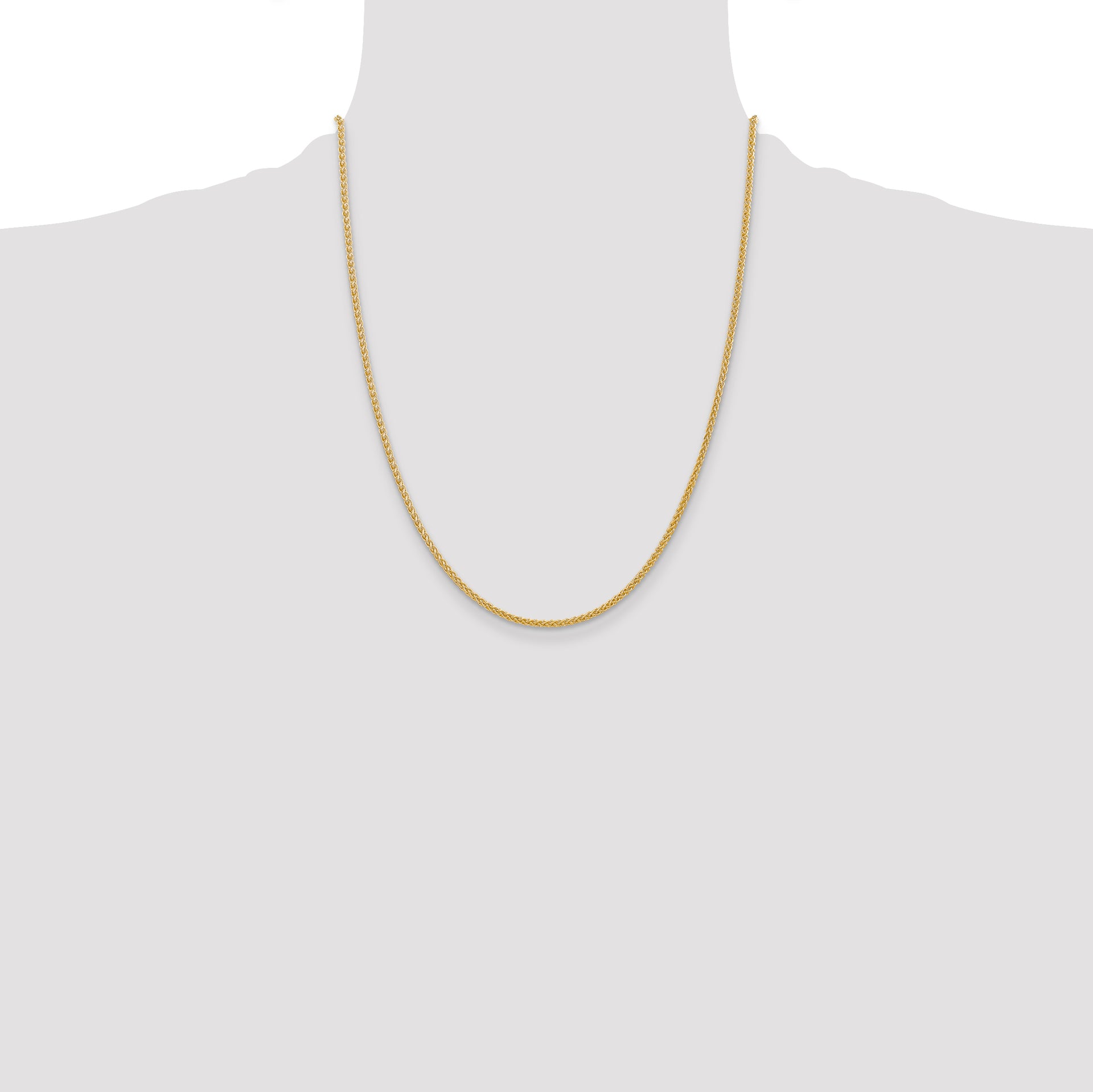 14k 2mm Semi-Solid Wheat Chain