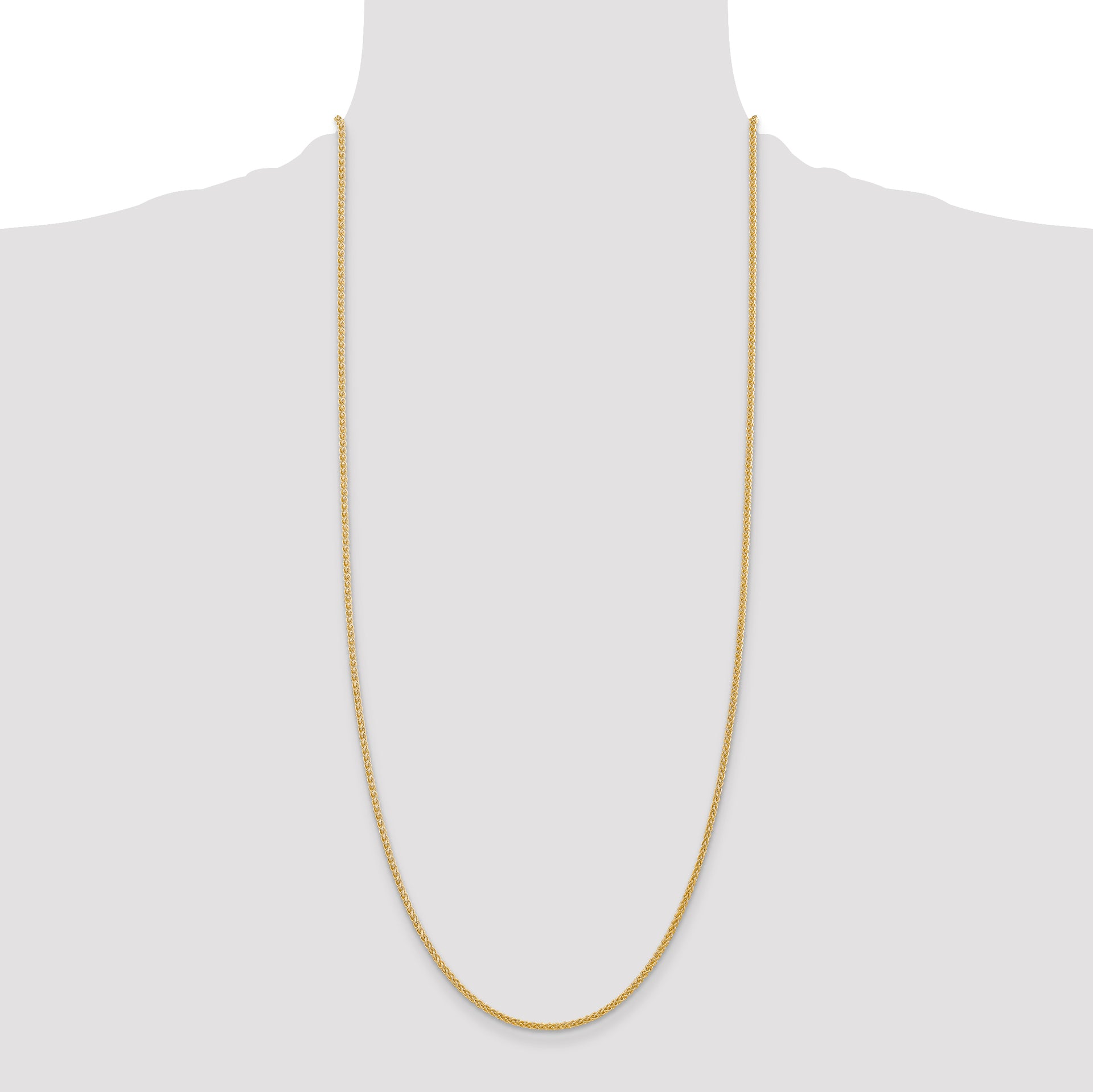 14k 2mm Semi-Solid Wheat Chain