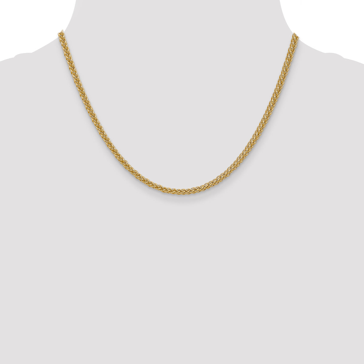 14k 2.6mm Semi-solid 3-Wire Wheat Chain