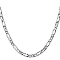 14k White Gold 5.75mm Semi-Solid Figaro Chain