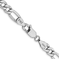 14k White Gold 5.75mm Semi-Solid Figaro Chain