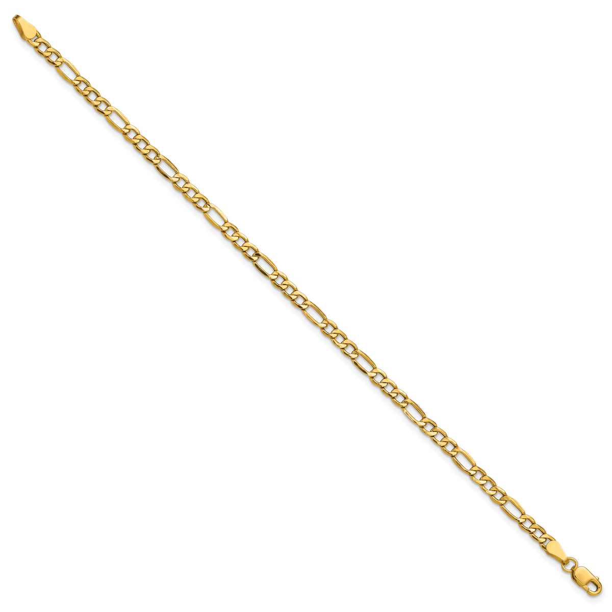 14k 3.5mm Semi-Solid Figaro Chain Anklet