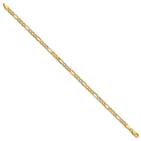 14k 3.5mm Semi-Solid Figaro Chain Anklet