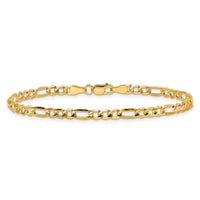 14k 3.5mm Semi-Solid Figaro Chain Anklet