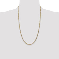 14k 3.5mm Semi-Solid Figaro Chain