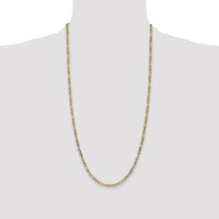 14k 3.5mm Semi-Solid Figaro Chain