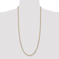 14k 3.5mm Semi-Solid Figaro Chain