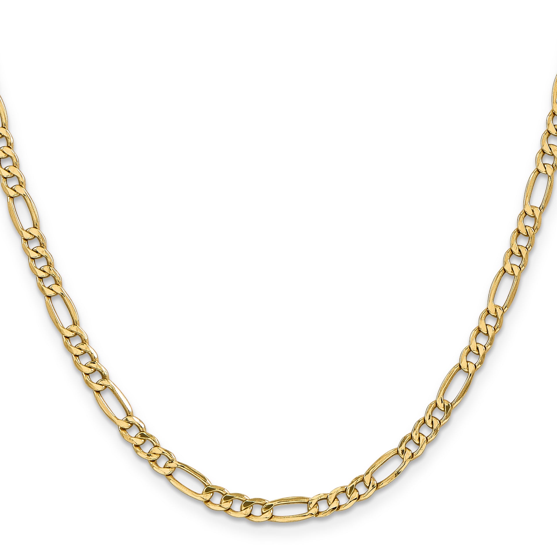 14k 4.2mm Semi-Solid Figaro Chain